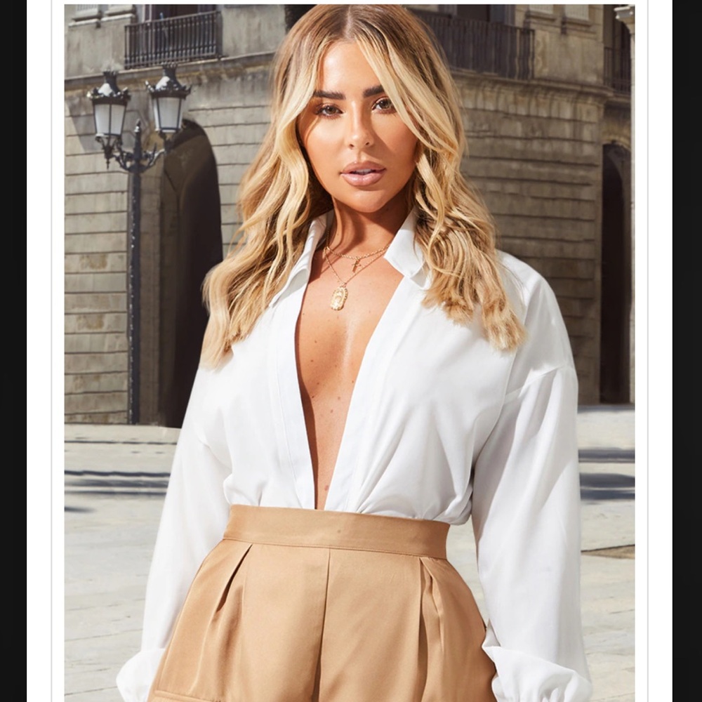 Plunge v neck blouse